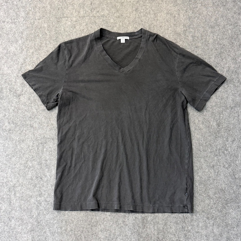 Standard James Perse Black Short Sleeve V-Neck T-Shirt Women's Size 2 Medium